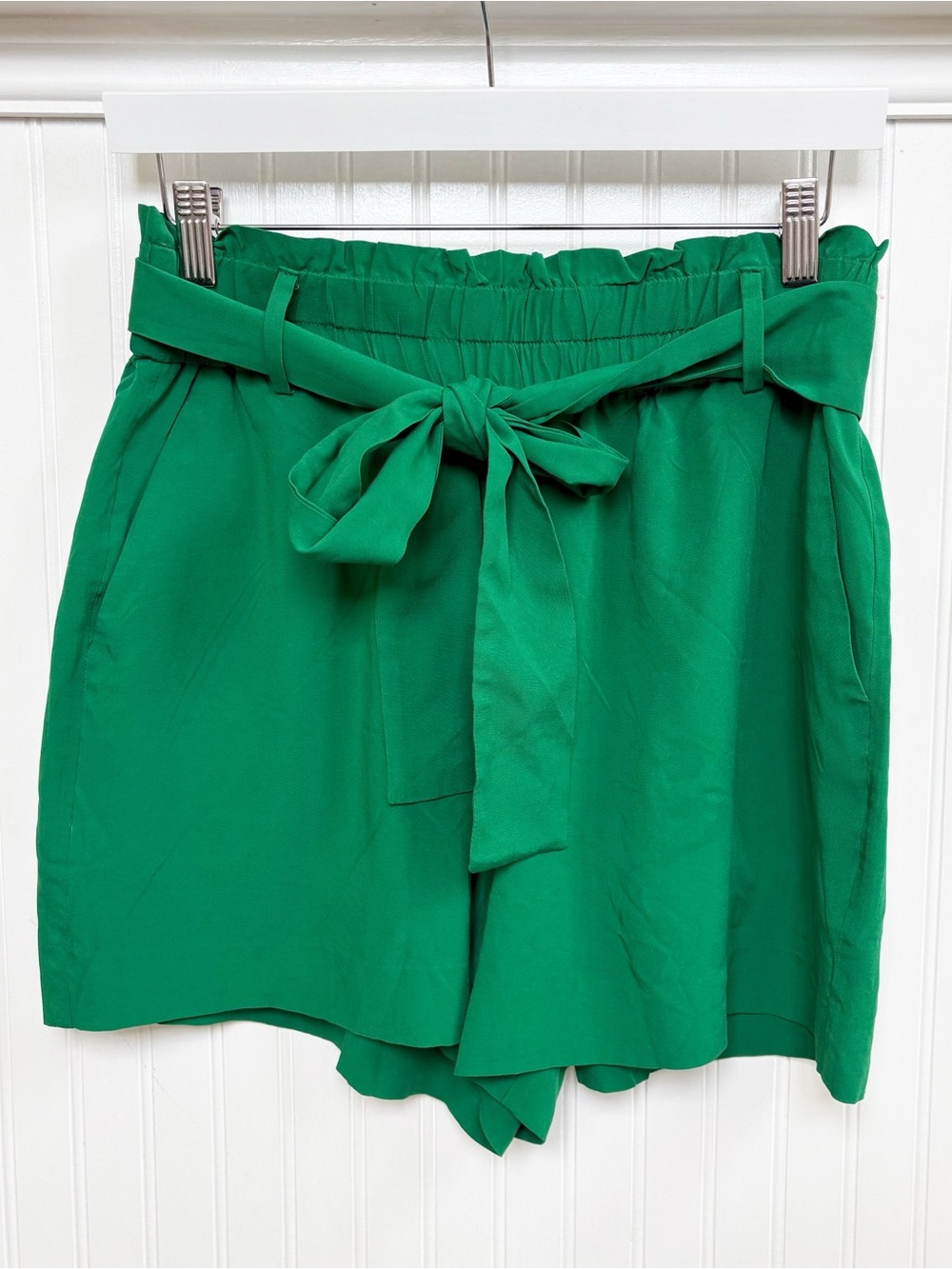 J. Crew Green Paperbag Waist Tie Shorts